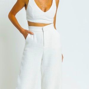 ADELAIDE TWO PIECE WIDE LEG SET IN WHITE